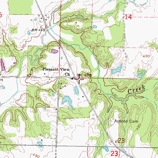 Topographic Map of Pleasant View School (historical), IL