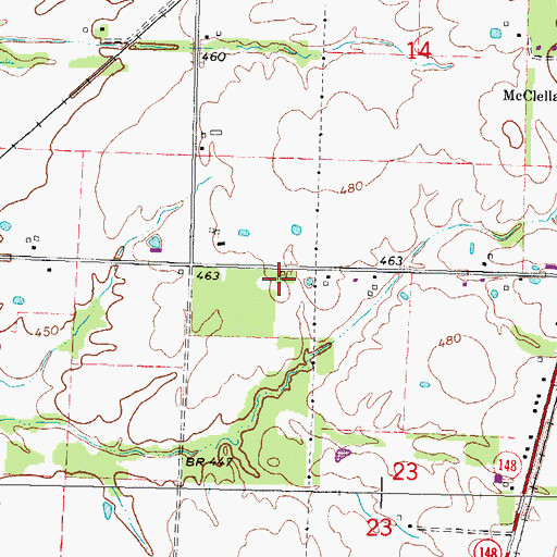 Topographic Map of Wolf Prairie School (historical), IL