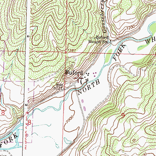 Topographic Map of Buford, CO