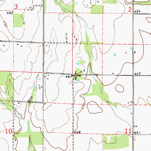 Topographic Map of Bottoms School (historical), IL