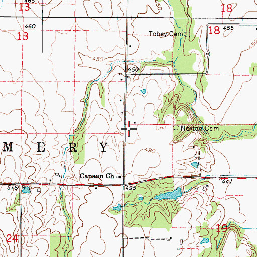 Topographic Map of Canaan School (historical), IL