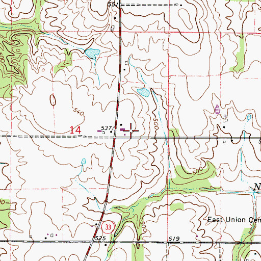 Topographic Map of Centennial School (historical), IL
