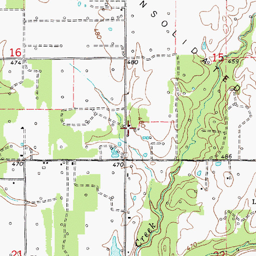 Topographic Map of Center School (historical), IL