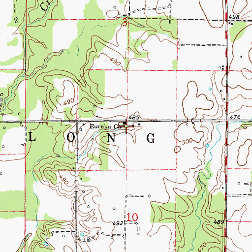 Topographic Map of Eureka School (historical), IL