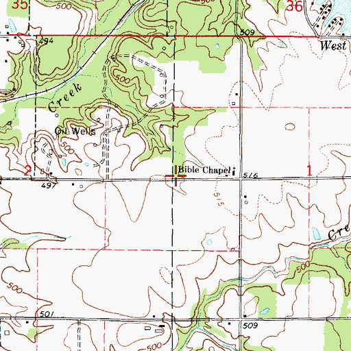 Topographic Map of Henderson School (historical), IL