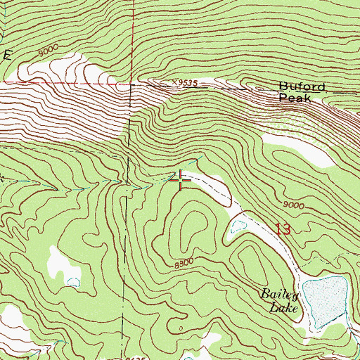 Topographic Map of Bailey Lake Trail, CO
