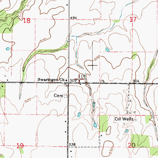Topographic Map of Meskimmon School (historical), IL