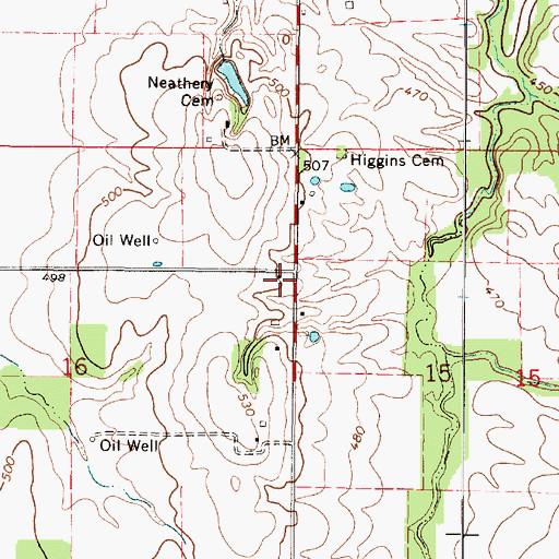 Topographic Map of Mills School (historical), IL