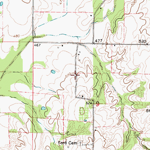 Topographic Map of Montgomery School (historical), IL