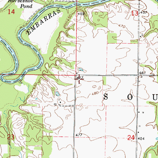 Topographic Map of Newlight Church (historical), IL