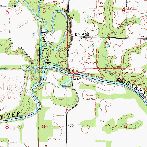 Topographic Map of Spencer Bridge (historical), IL