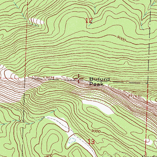 Topographic Map of Buford Peak, CO