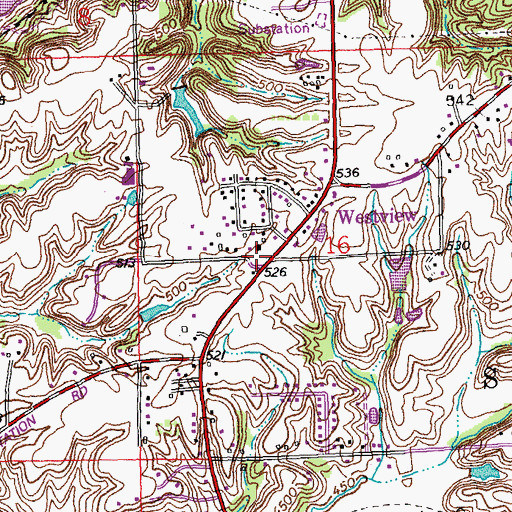 Topographic Map of La Pere School (historical), IL