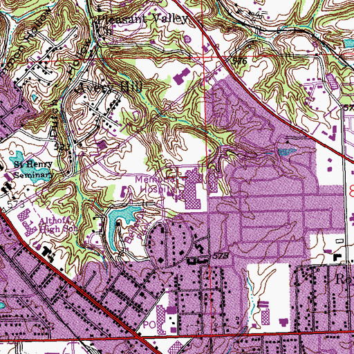 Topographic Map of Memorial Hospital, IL
