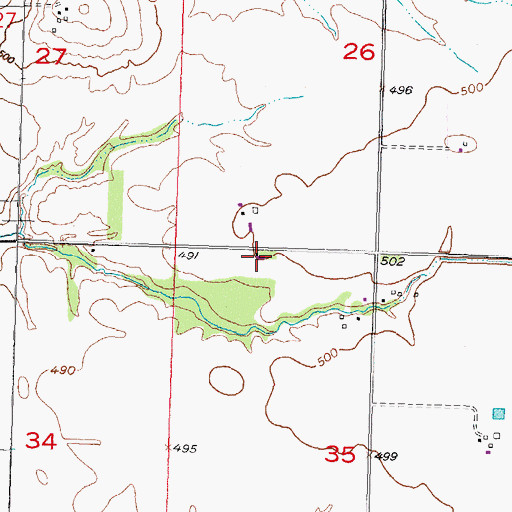Topographic Map of North Grove School (historical), IL