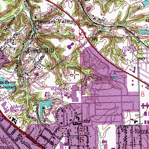 Topographic Map of Oak Hill Golf Club (historical), IL