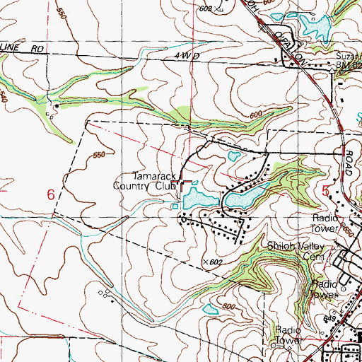 Topographic Map of Tamarack Country Club, IL