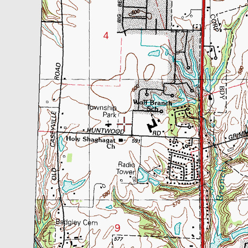 Topographic Map of Township Park, IL