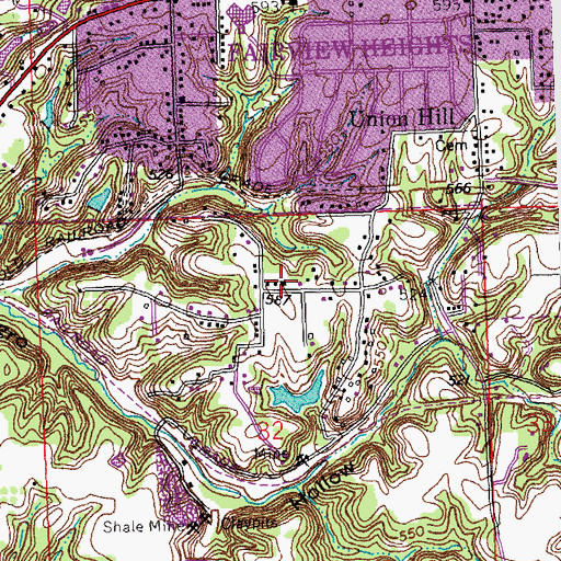 Topographic Map of Union Hill School (historical), IL