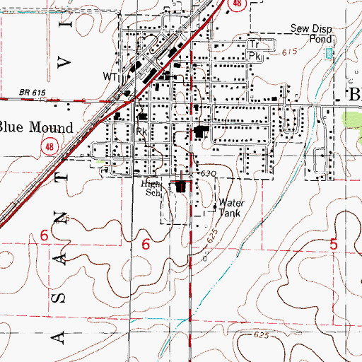 Topographic Map of Meridian Middle School, IL