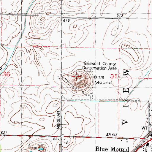 Topographic Map of Griswold County Conservation Area, IL