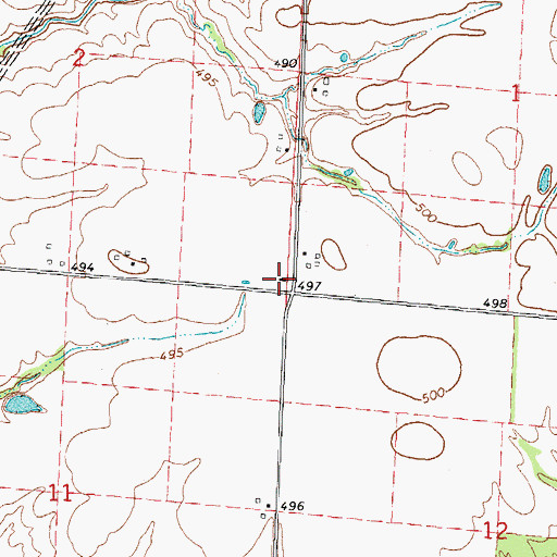 Topographic Map of Allburger School (historical), IL
