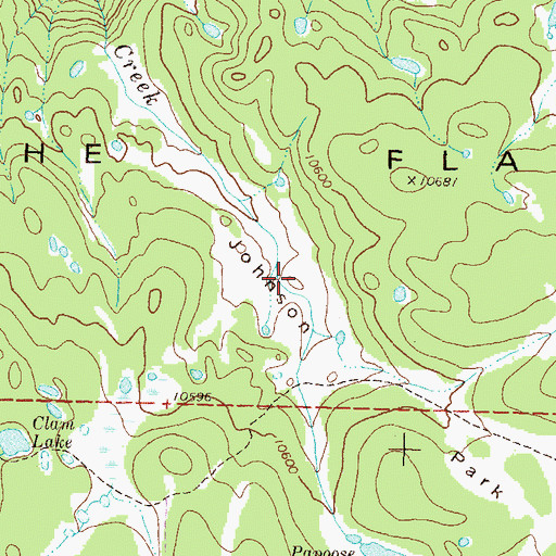 Topographic Map of Johnson Park, CO