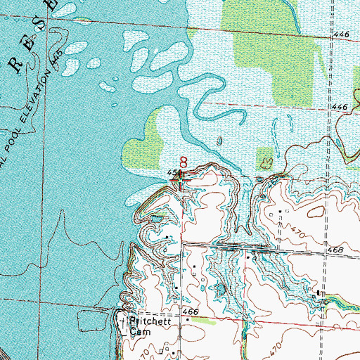Topographic Map of Boulder School (historical), IL