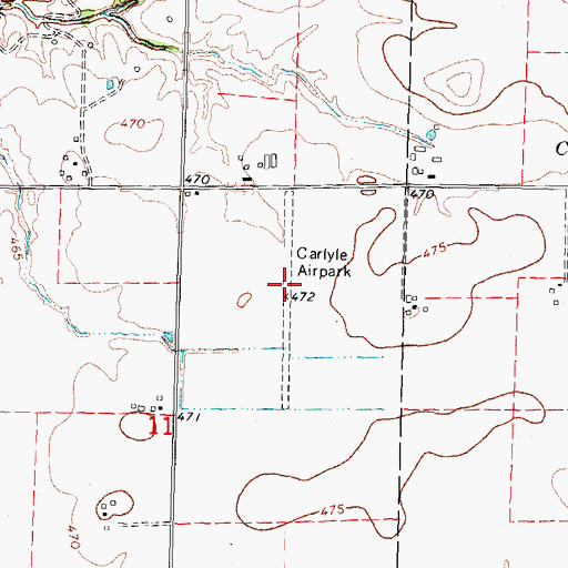 Topographic Map of Carlyle Airpark (historical), IL