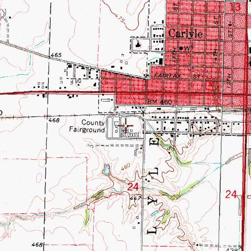 Topographic Map of Clinton County Fairground, IL
