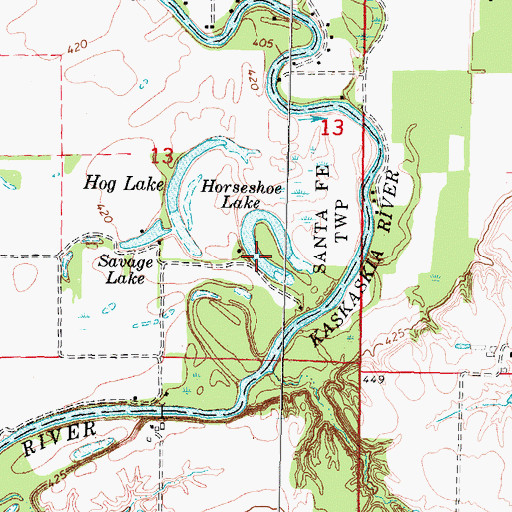 Topographic Map of Club Lake, IL
