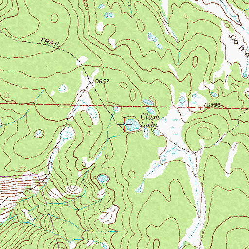 Topographic Map of Clam Lake, CO