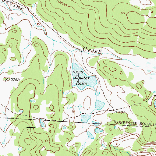 Topographic Map of Oyster Lake, CO