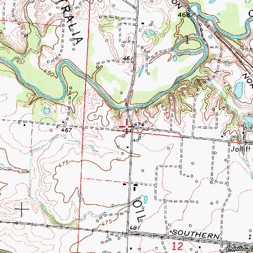 Topographic Map of Joliff School (historical), IL