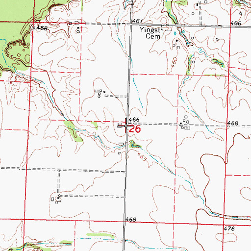 Topographic Map of Kell School (historical), IL