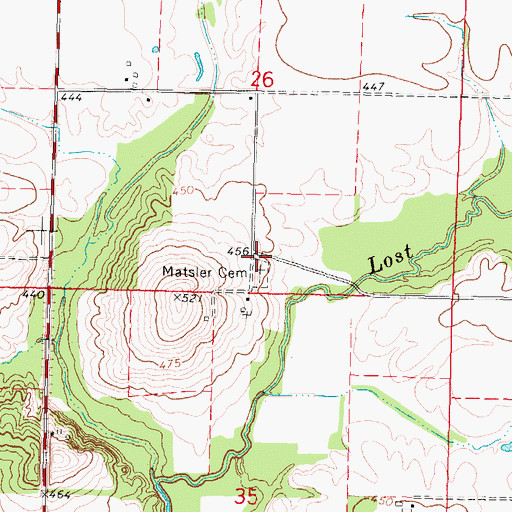 Topographic Map of Matsler School (historical), IL