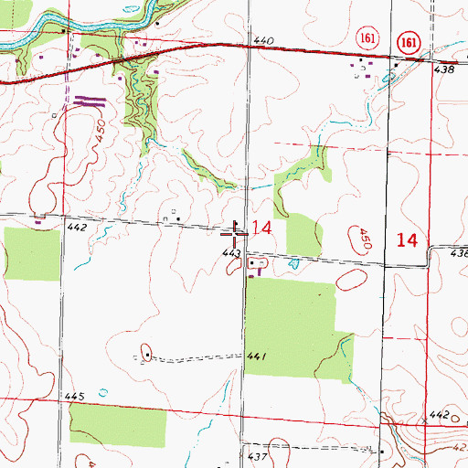 Topographic Map of Mescher School (historical), IL