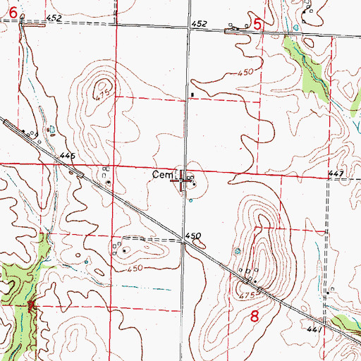 Topographic Map of Miller School (historical), IL