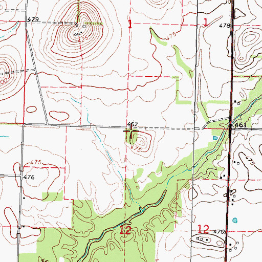 Topographic Map of The Mound Church (historical), IL