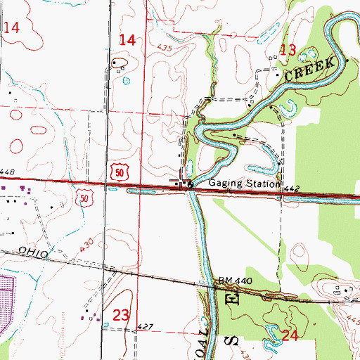 Topographic Map of Snearlyville, IL