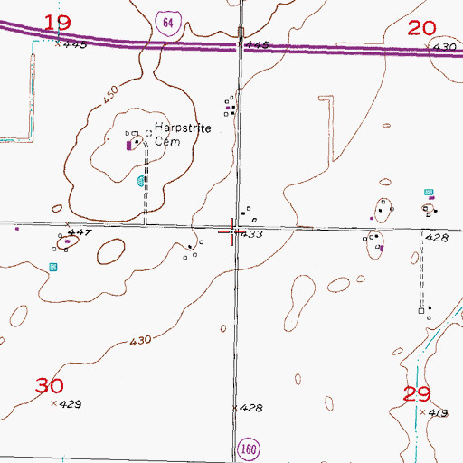 Topographic Map of Volmer School (historical), IL
