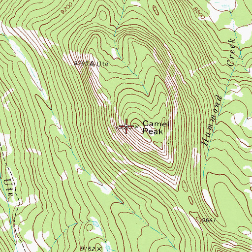 Topographic Map of Camel Peak, CO