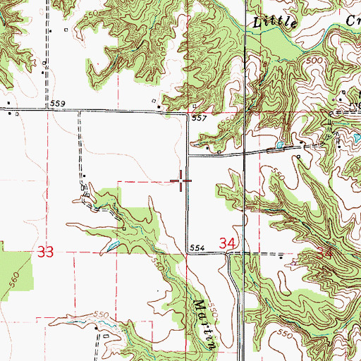 Topographic Map of Baggs School (historical), IL