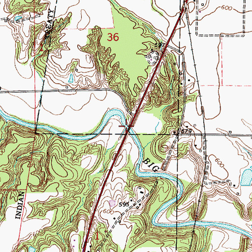 Topographic Map of Blizzard Ford, IL