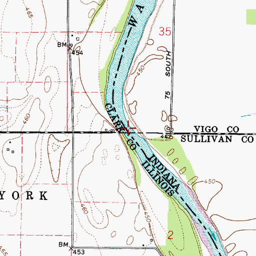 Topographic Map of Bohn Ferry (historical), IL
