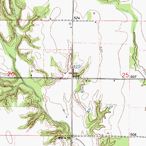 Topographic Map of Crow School (historical), IL
