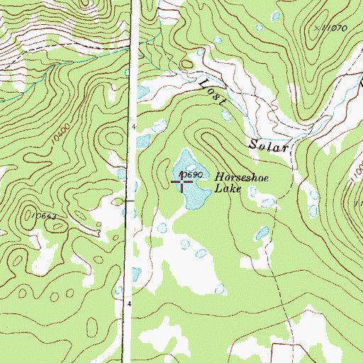 Topographic Map of Horseshoe Lake, CO