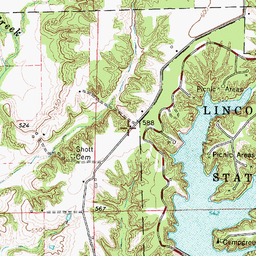 Topographic Map of Siverly School (historical), IL