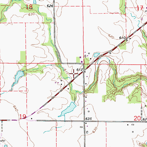 Topographic Map of Ashland Chapel (historical), IL