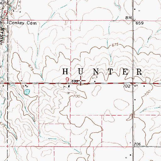 Topographic Map of Baldwinville School (historical), IL